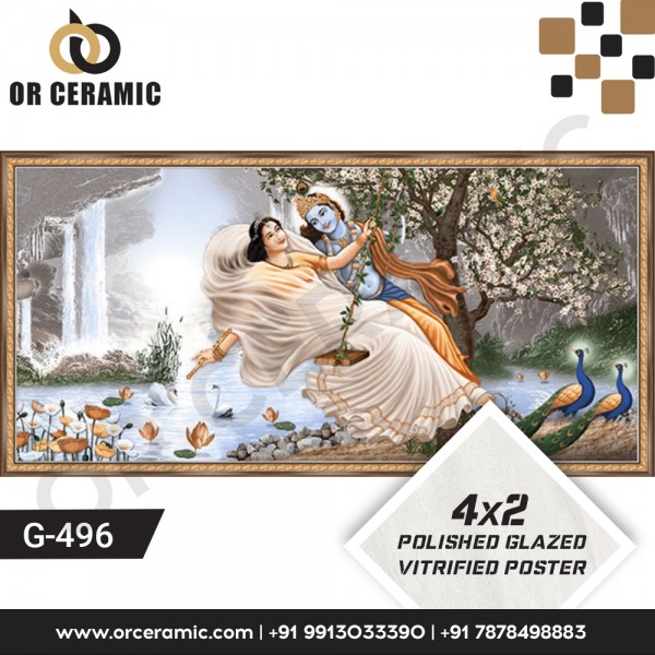 G-496 Lord Krishna | Wall Poster Picture Tiles
